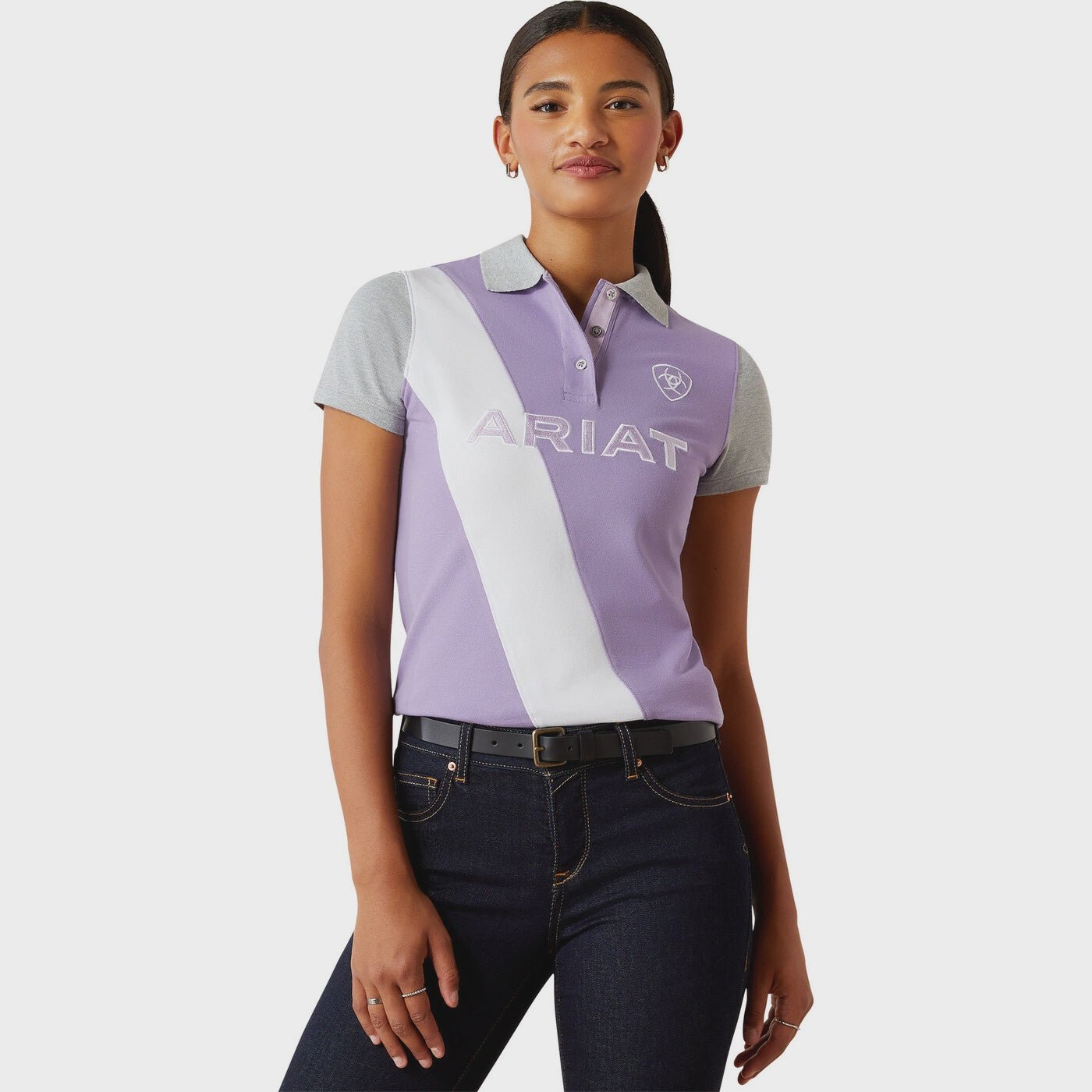 Ariat Taryn Ladies Polo Shirt Chalk Violet - Aitken's Saddlery