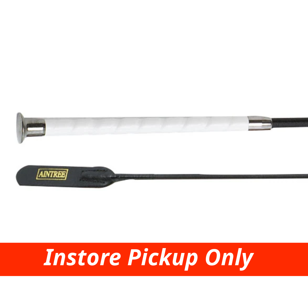 Aintree Dressage Whip with flapper Black & White