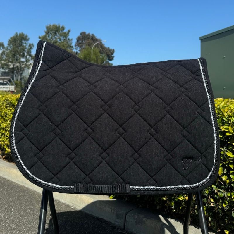 Cavalier Corduroy All Purpose saddle Pad Black - Aitken's Saddlery