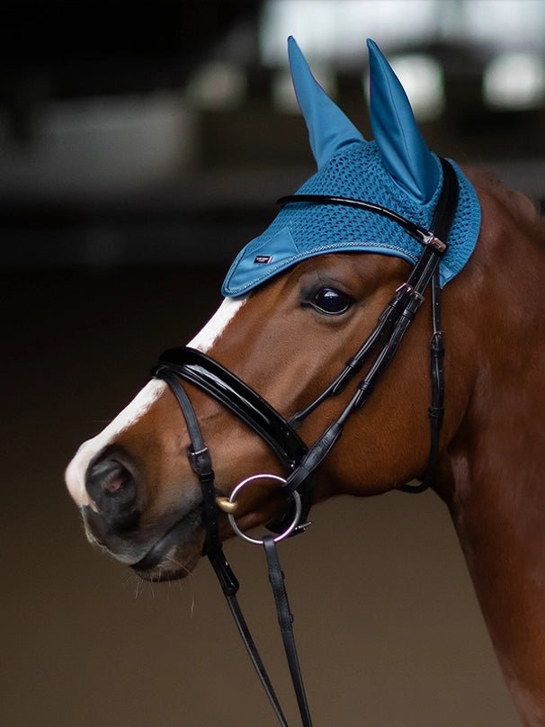 Equestrian Stockholm Ear Bonnet Amalfi Coast Blue - Aitken's Saddlery