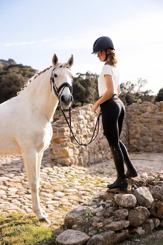Horze Evelyn Full Grip Ladies Breeches Black - Aitken's Saddlery