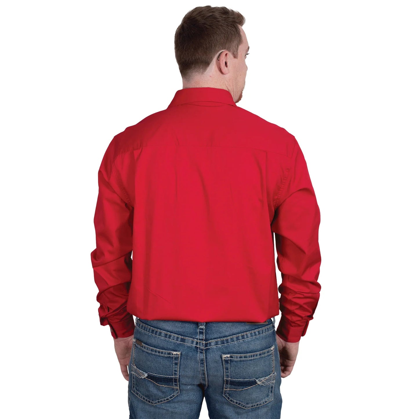 JCA Cameron Mens Workshirt Chilli Red - Aitken's Saddlery