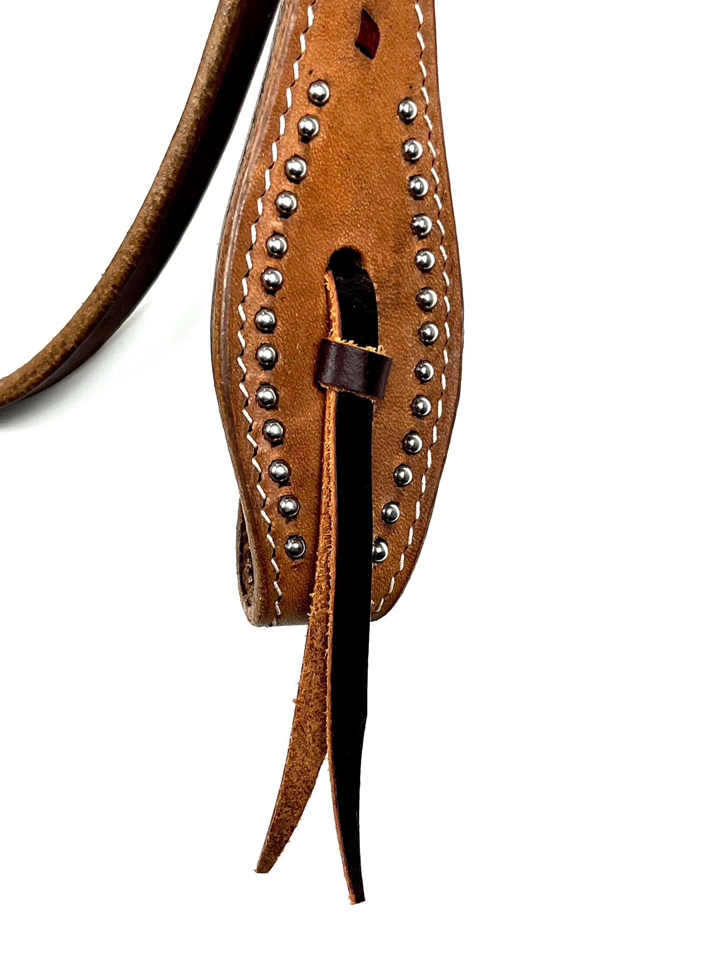 Ezy Ride Bridle Shaped Brown with Lace and Dots Harness Leather