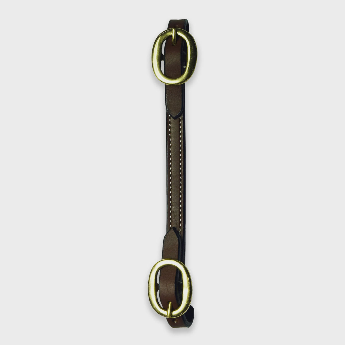 Ezy Ride Curb Strap with Brass Buckles Chocolate