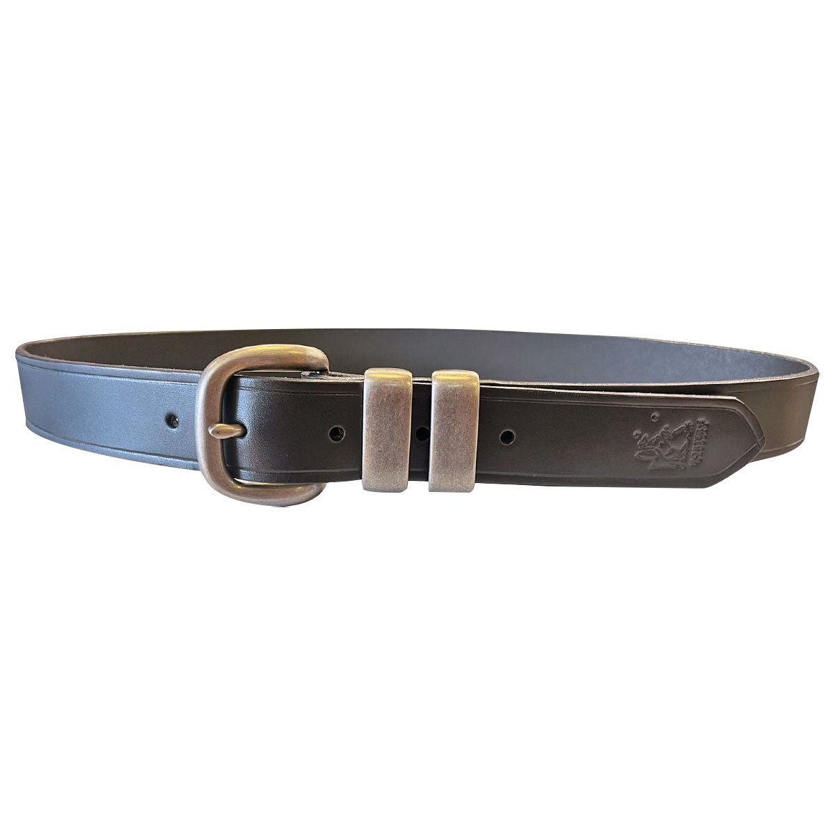 Porter 1.25 Italian Leather Belt Dark Brown with Antique Nickle - Aitken's Saddlery