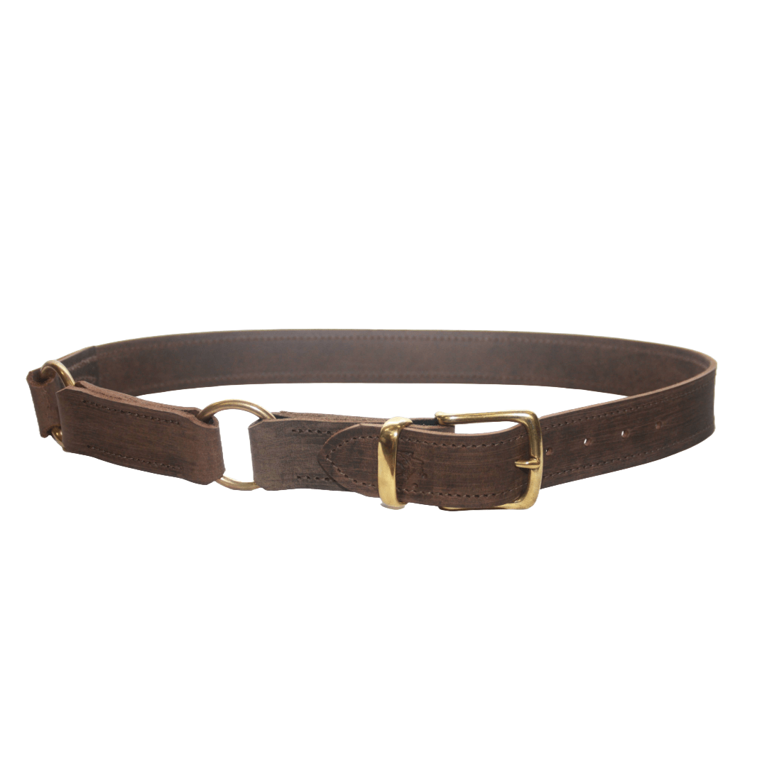Porter Distressed Brown Hobble Belt with Brass - Aitken's Saddlery