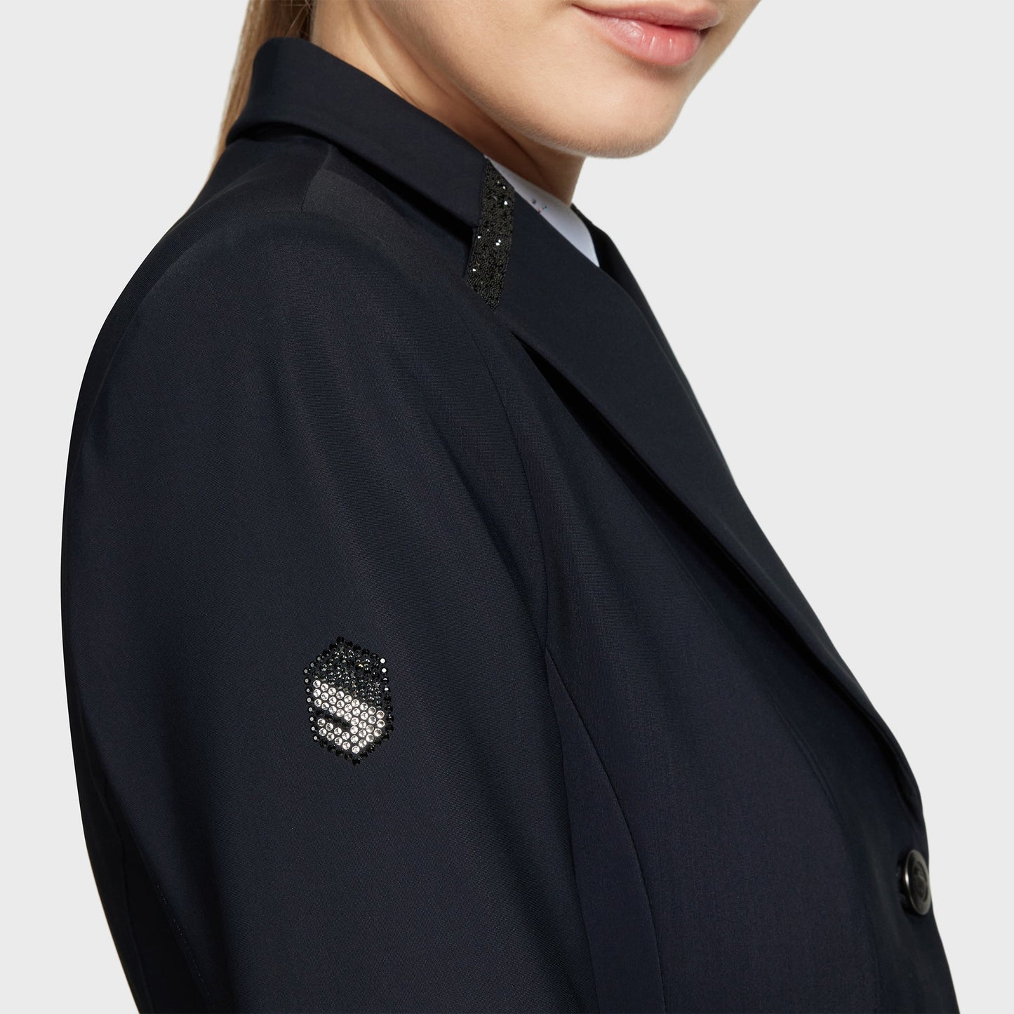 Samshield Victorine Crystal Fabric Jacket Black - Aitken's Saddlery