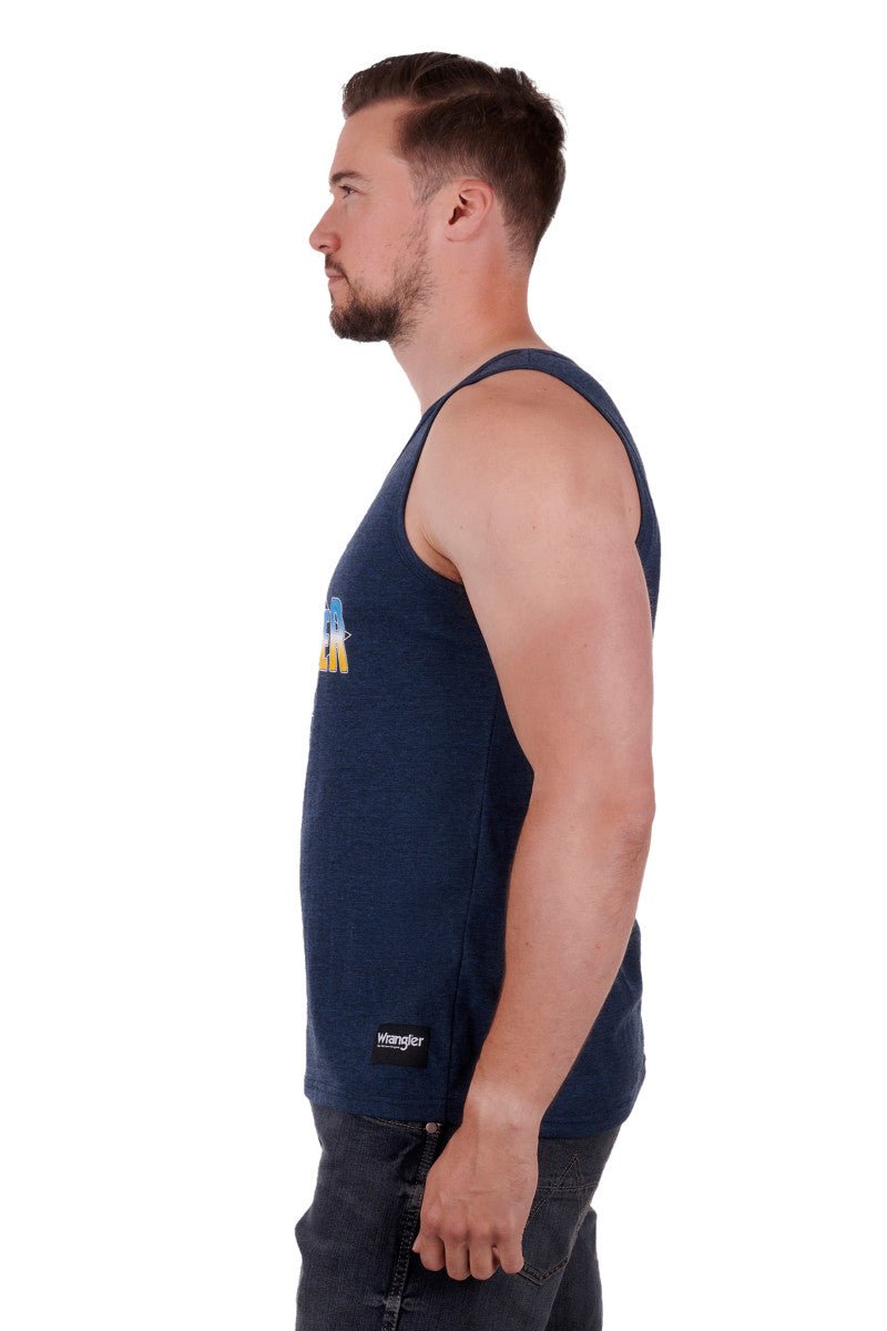 Wrangler Domenic Mens Singlet Navy Marle - Aitken's Saddlery