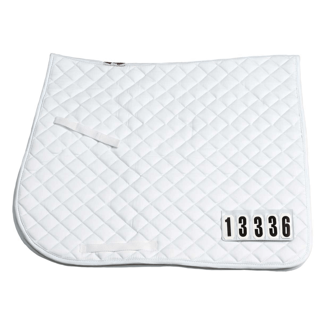 Zilco Competition Dressage Number Saddlecloth White - Aitken's Saddlery