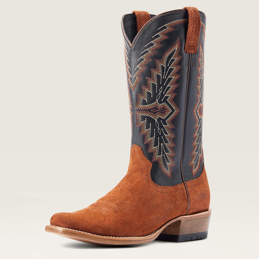 Ariat Futurity Showman Dark Copper Roughout Black Mens Boots