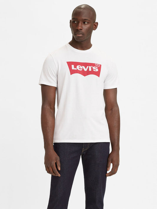 LEVI'S Men's Graphic Set-In Neck T-Shirt Housemark White
