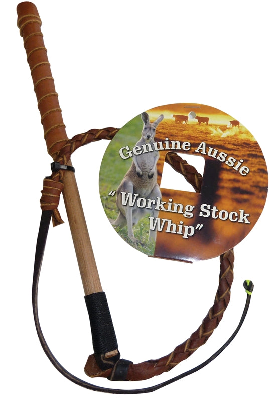 Mini Stock Whip 1' x 4 Plait Chrome Hide