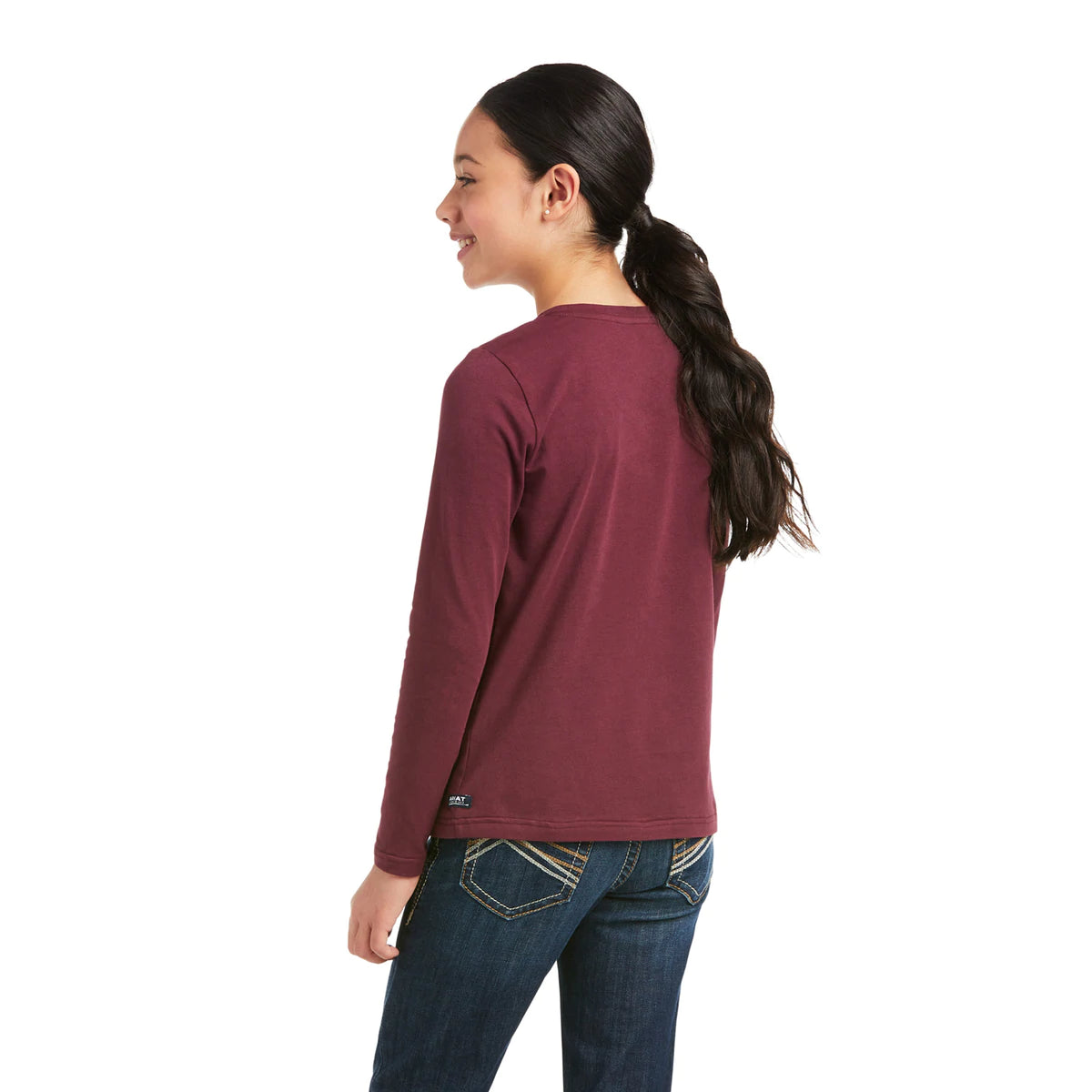 Ariat Girls Flower Crown LS T-Shirt Windsor Wine
