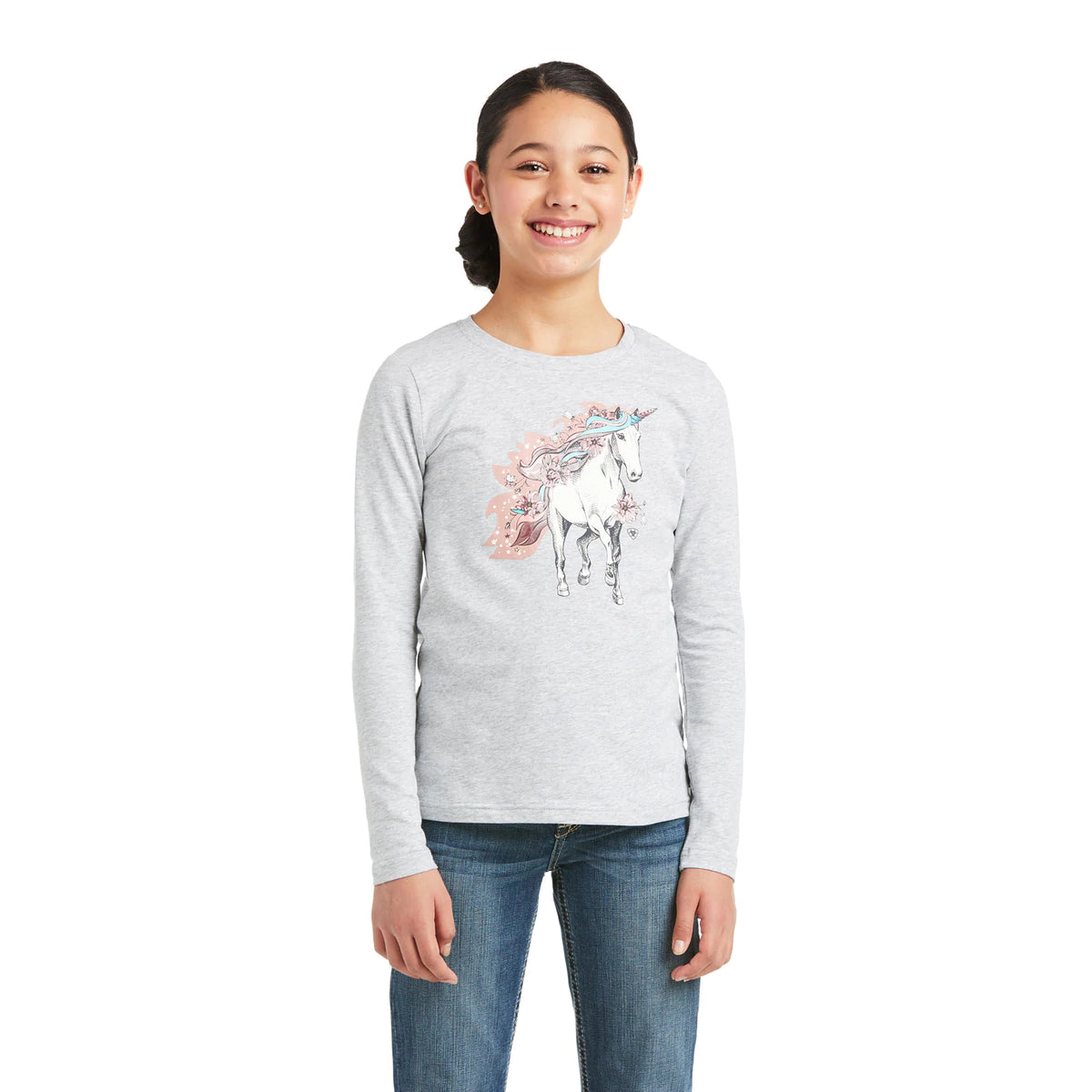 Ariat Girls My Unicorn LS T-Shirt Heather Grey