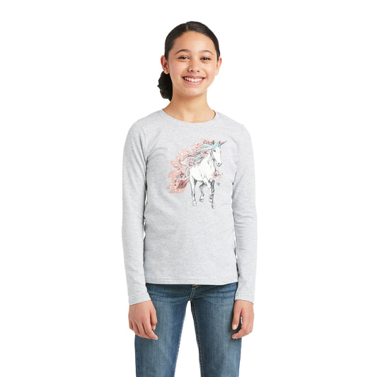 Ariat Girls My Unicorn LS T-Shirt Heather Grey