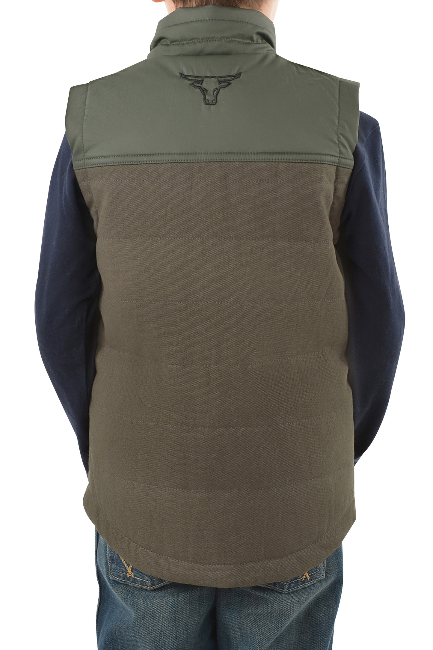 Pure Western Cameron Boys Vest Khaki
