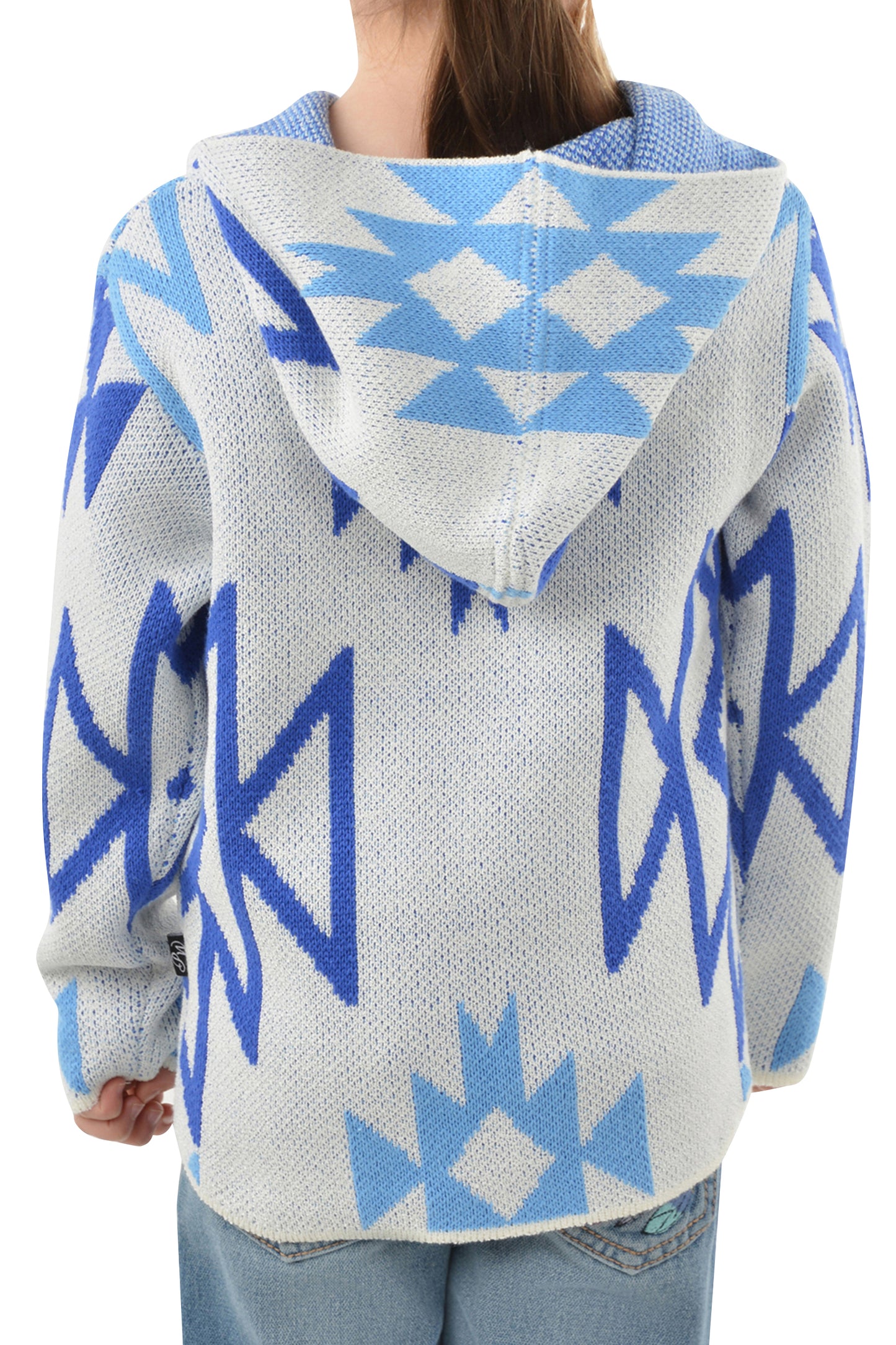 Pure Western Khloe Knitted Girls Pullover Cream & Blue