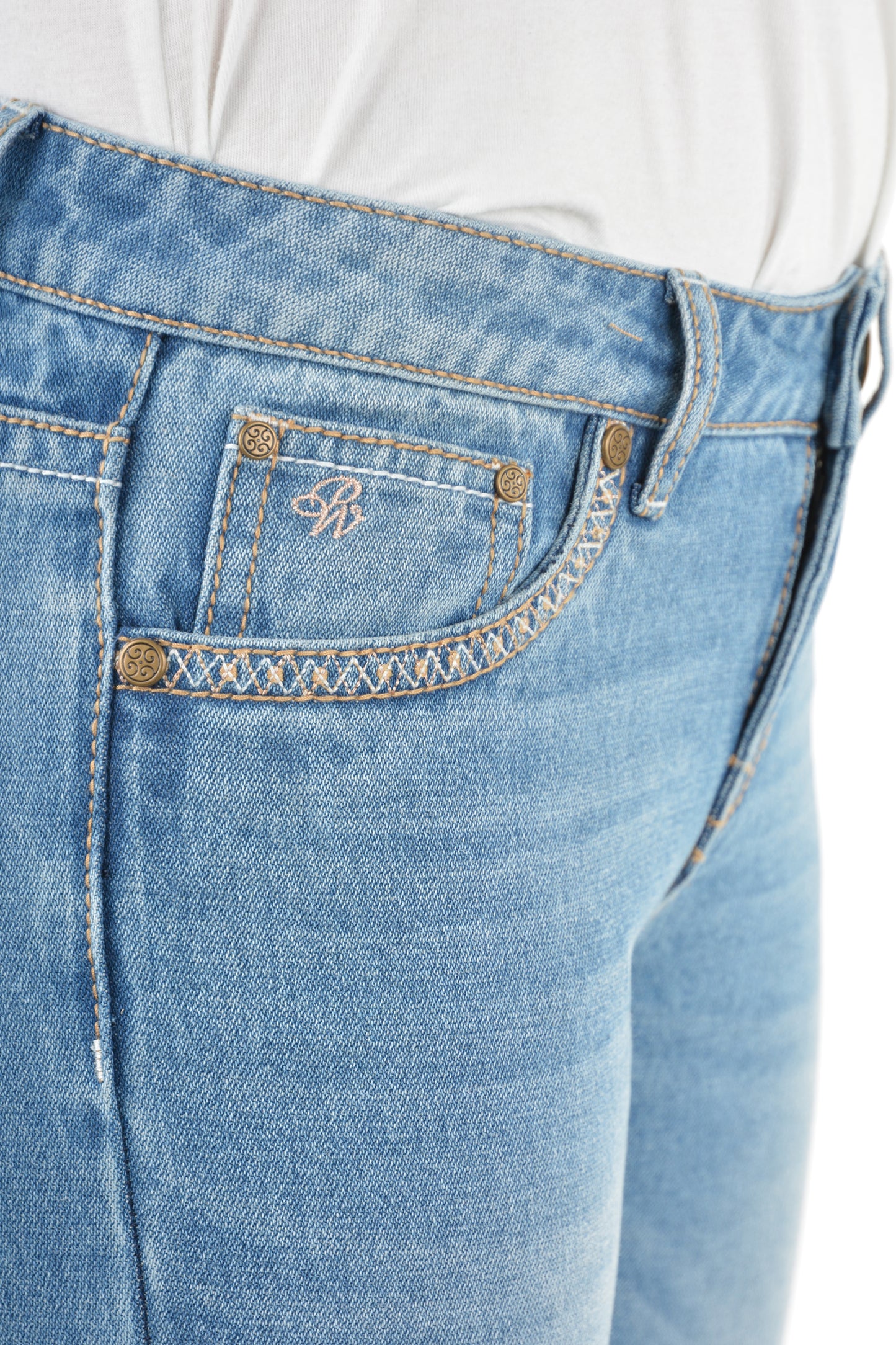 Pure Western Sunny Boot Cut Ladies Jeans Faded Blue