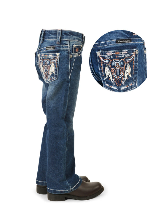 Pure Western Bettina Boot Cut Girls Jean Old Indigo