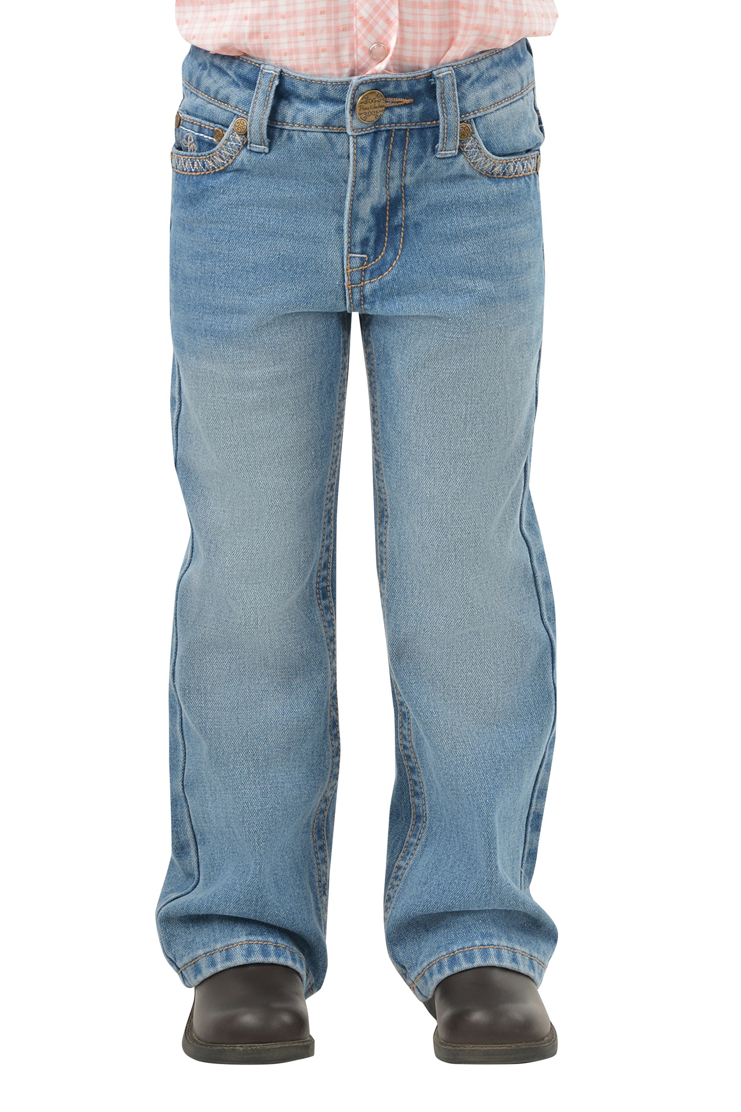 Pure Western Sunny Boot Cut Girls Jeans Faded Blue