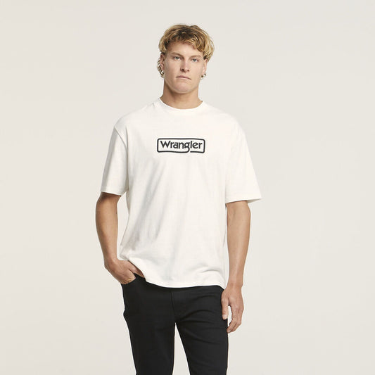 Wrangler Border Tee Vintage Mens White