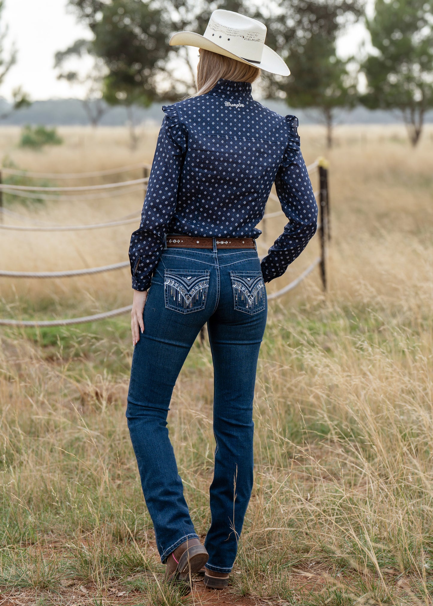 Wrangler Windsong Ladies Q Baby Booty Up Marine Blue