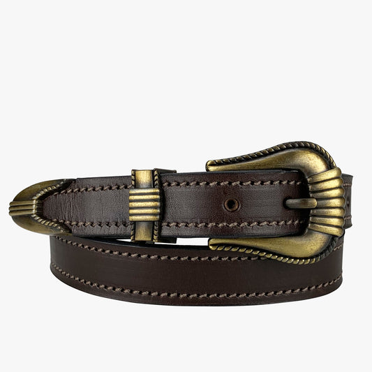 Porters Dress Belt Brown with Antique Buckle