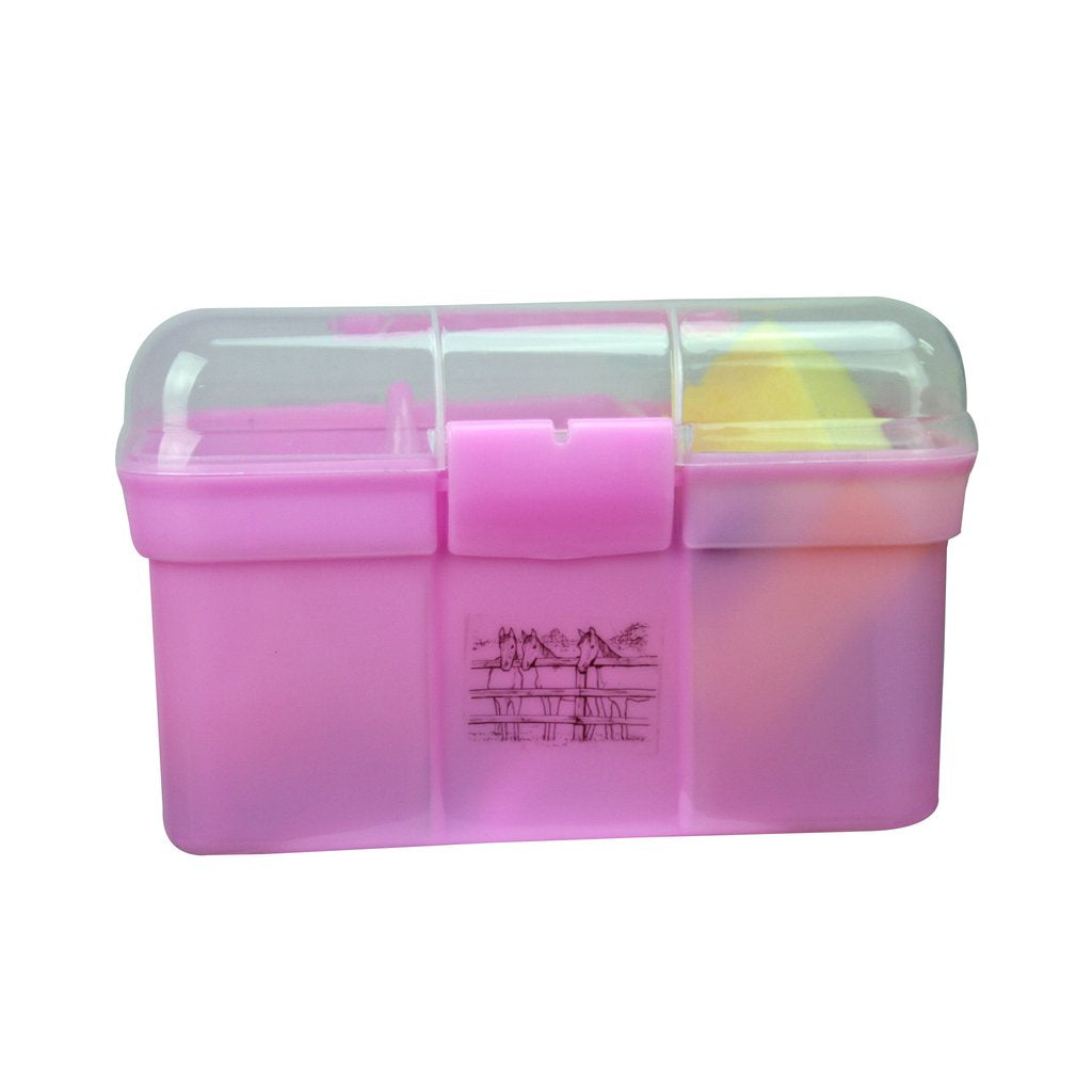 Pink grooming box with eight grooming pieces