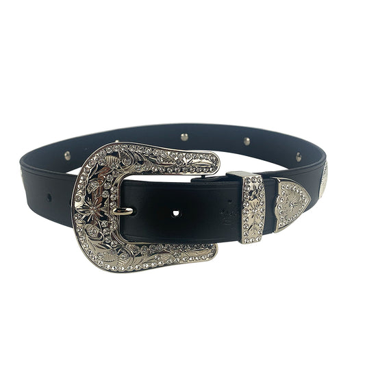 Porter Glam Western Concho Ladies Black Belt