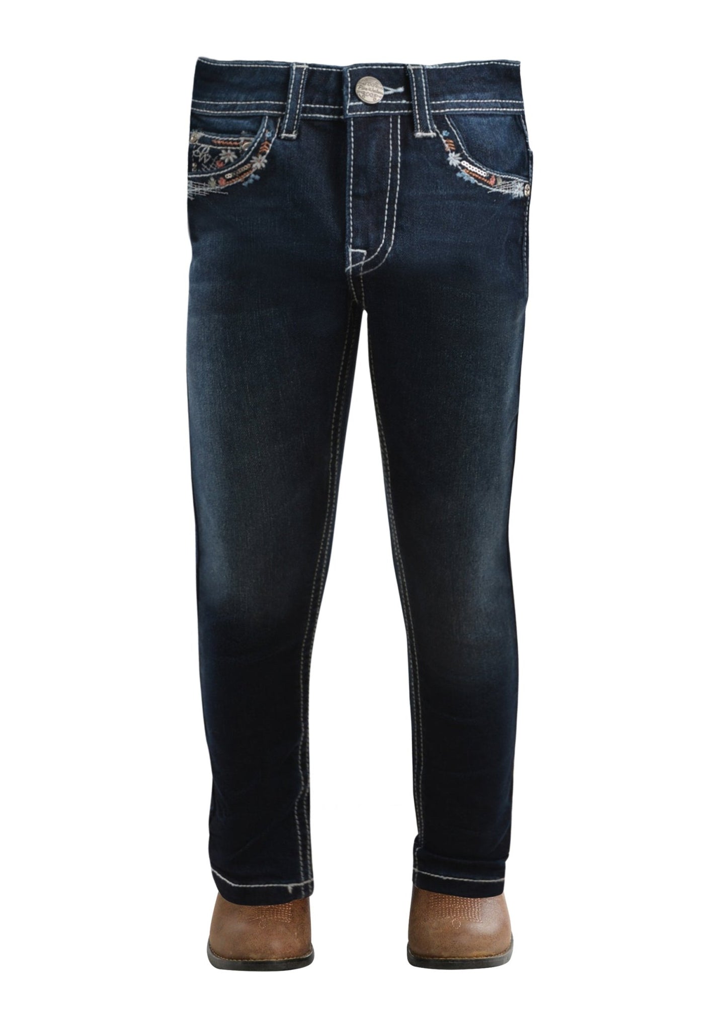 Pure Western Anjelica Slim Leg Girls Jeans Indigo - Aitken's Saddlery