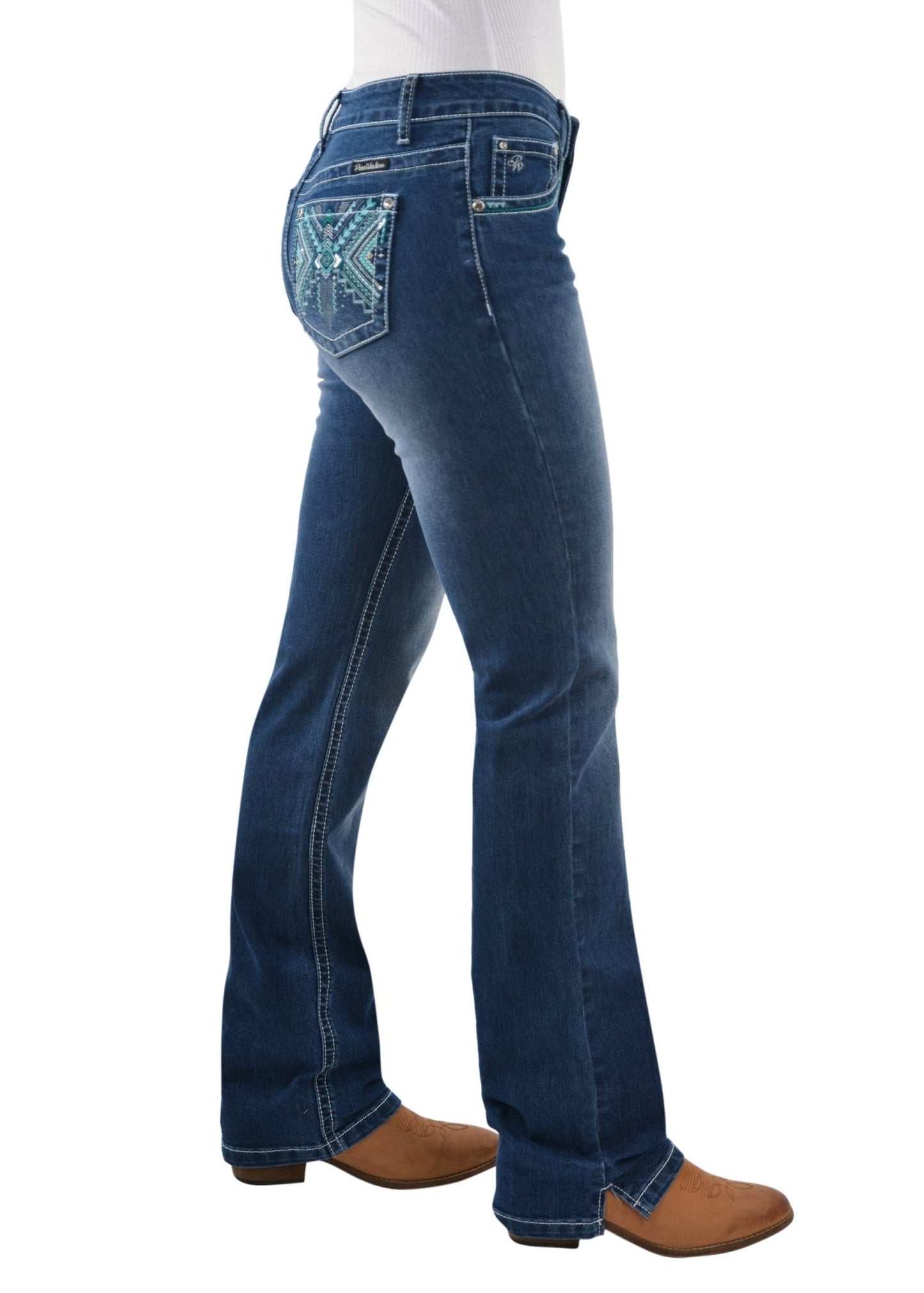 Pure Western Camila Ladies Straight Leg Jean True Blue - Aitken's Saddlery