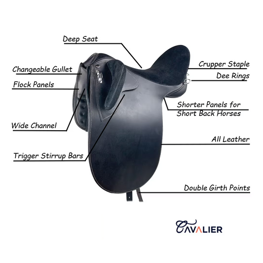 The Cavalier Stock Saddle for Short Back Horses