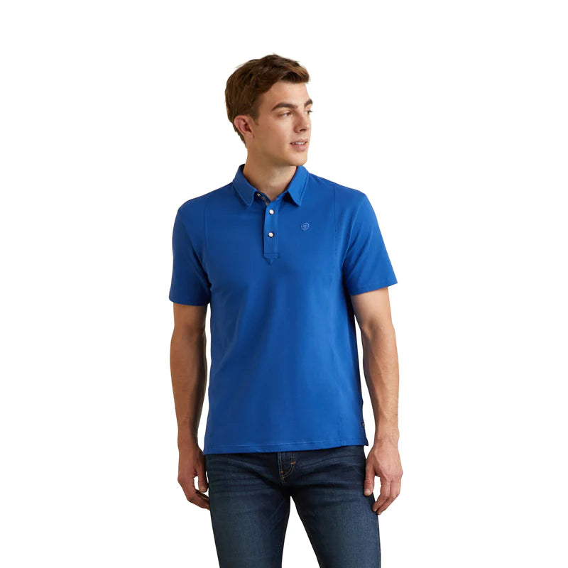 Ariat Mens Medal Polo Cobalt