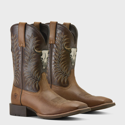 Ariat Sport Steer Skull Mens Boots