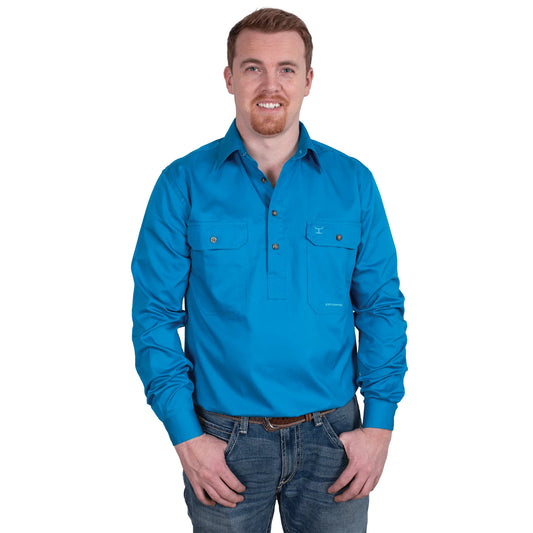 JCA Cameron Mens Workshirt Jewell Blue
