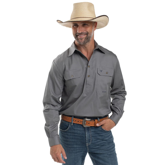 JCA Cameron Mens Workshirt Steel Grey