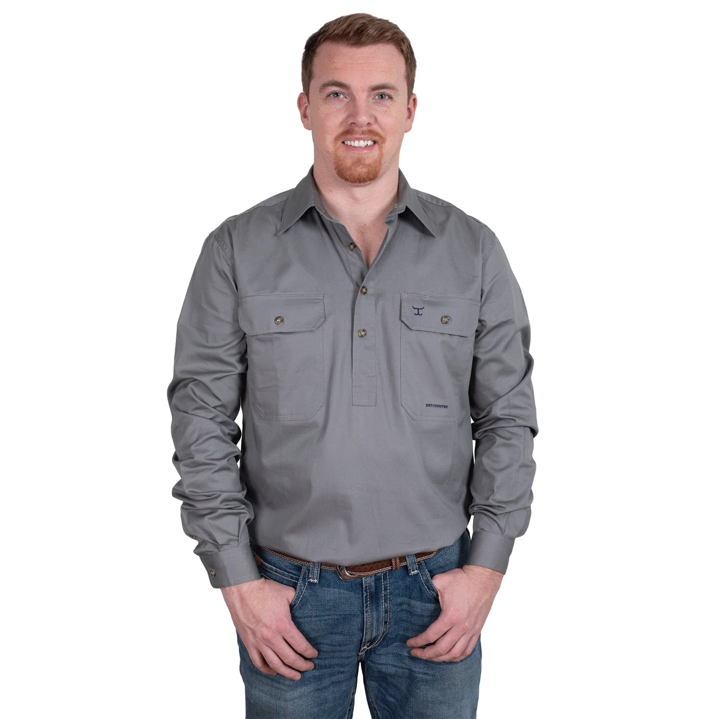 JCA Cameron Mens Workshirt Steel Grey