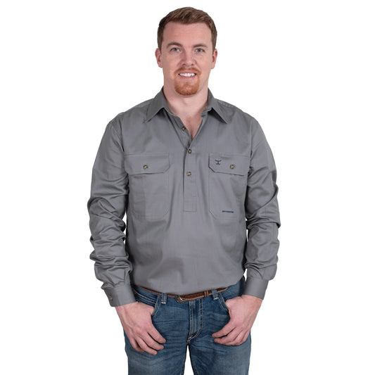 JCA Cameron Mens Workshirt Steel Grey