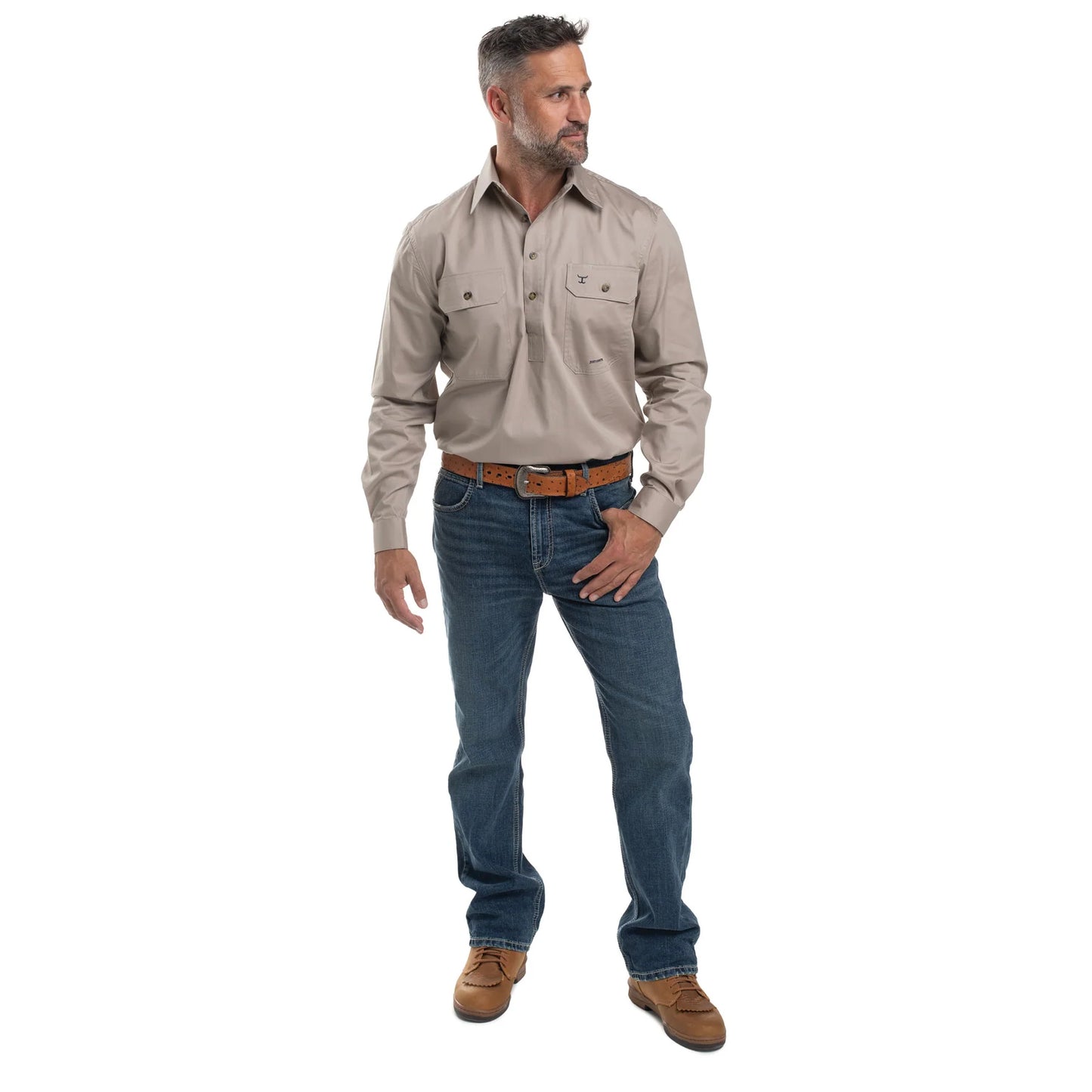 JCA Cameron Mens Workshirt Stone