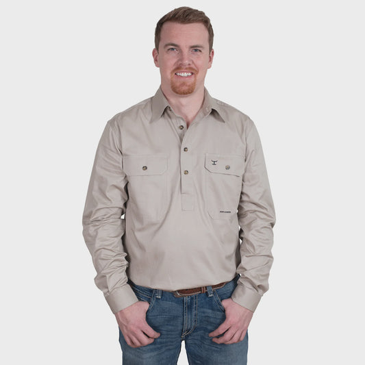 JCA Cameron Mens Workshirt Stone