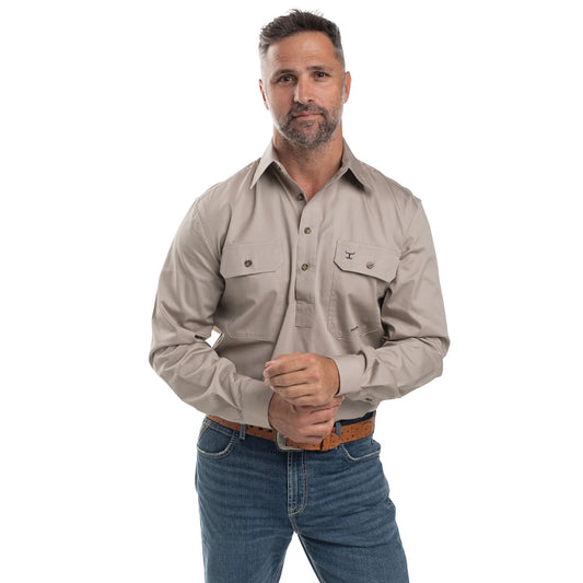 JCA Cameron Mens Workshirt Stone