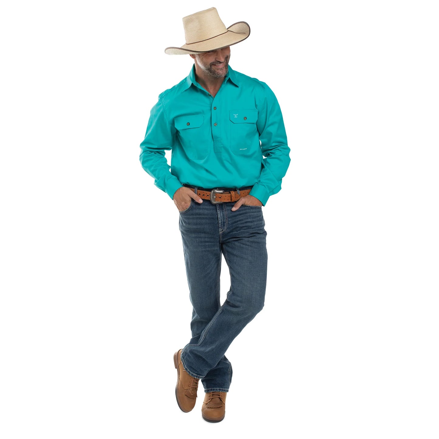 JCA Cameron Mens Workshirt Turquoise
