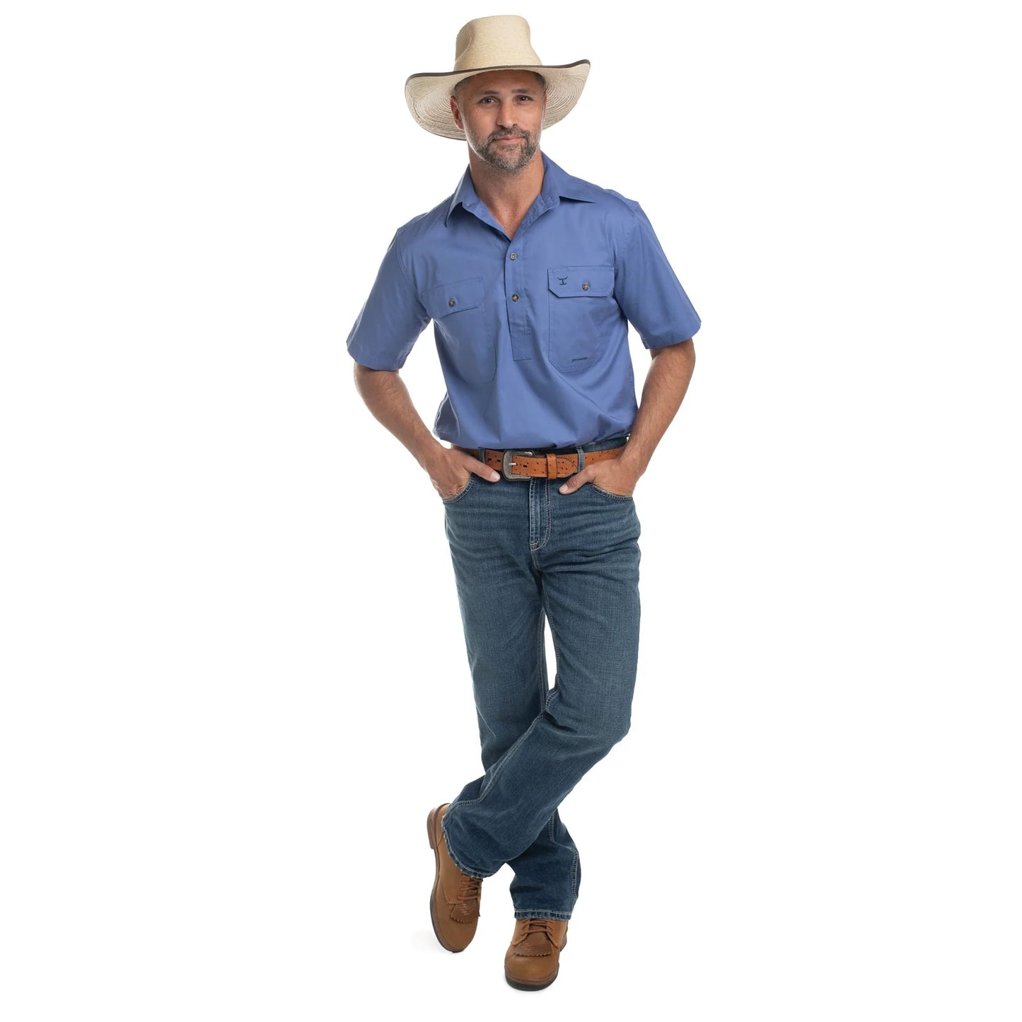 JCA Adam Mens Workshirt Blue