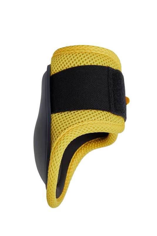 Horze Chicago 2.0 Fetlock Boots Very Dark Blue with Yellow