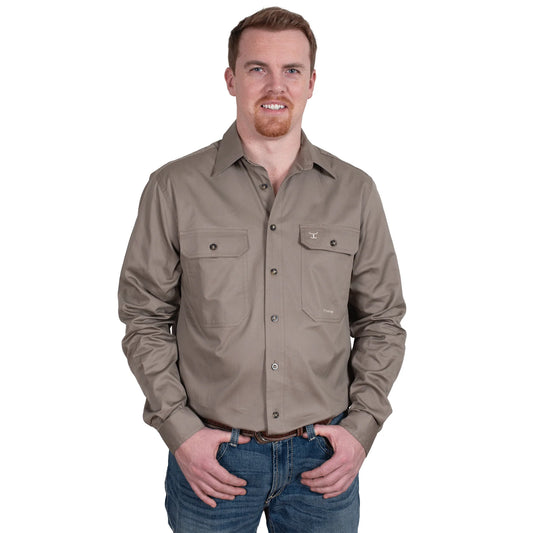 JCA Evans Mens Workshirt Brown