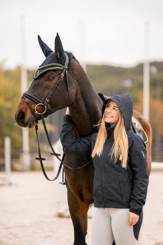 Horze Stella Rain Jacket Very Dark Blue