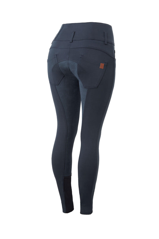 Horze Tara Ladies Breeches Alos Leather Full Seat Ink Blue