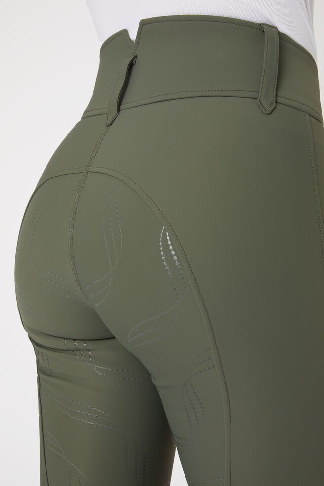 Horze Indira FS Ladies Breeches Beetle Khaki Green