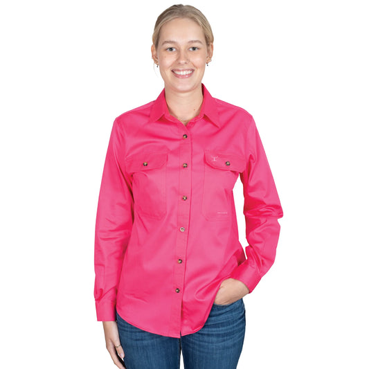 JCA Brooke Workshirt Ladies Hot Pink