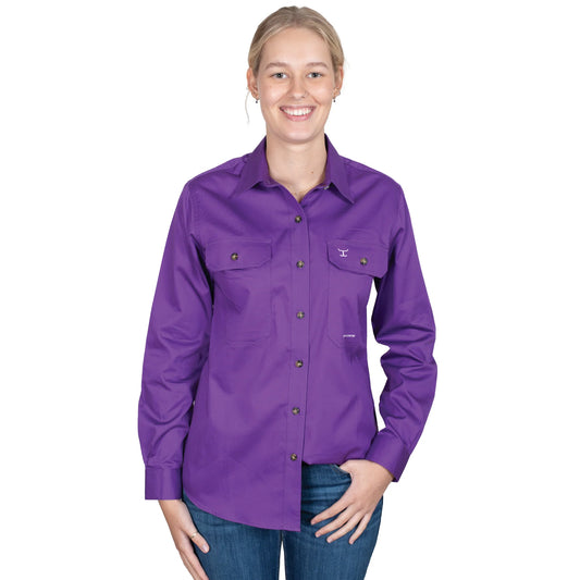 JCA Brooke Workshirt Ladies Purple